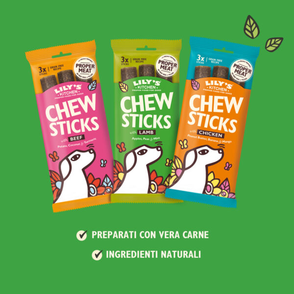 Lily's kitchen snack per cani CHEWS STICKS POLLO