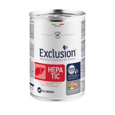 Exclusion Hepatic Umido Cane Maiale Riso e Piselli