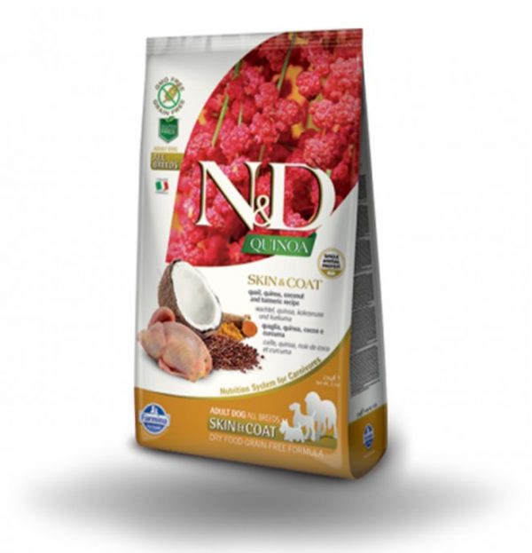 Farmina ND Skin&Coat QUAGLIA, Quinoa, Cocco e Curcuma per cani