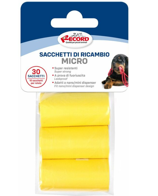 RECORD 30 MICRO Sacchetti igienici per Cani di taglia Piccola (3x10)