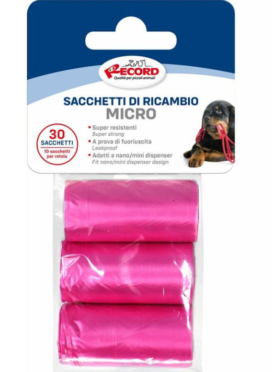 RECORD MICRO Dispencer per Sacchetti igienici per Cani di taglia Piccola