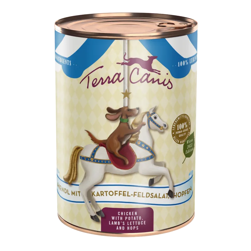 Terra Canis Menù Oktoberfest 2022 Pollo con insalata di patate, luppolo e mirtillo rosso