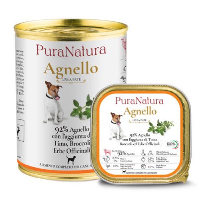 dalla grana pura natura umido cane agnello e erbe officinali