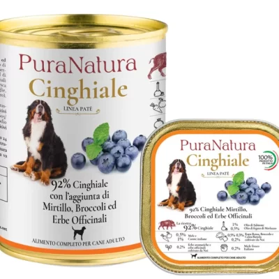 DALLA GRANA PURA NATURA CINGHIALE E MIRTILLI CIBO UMIDO per cani