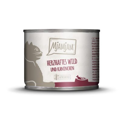MjaMjam umido gatto Selvaggina con Coniglio e Mirtilli lattina
