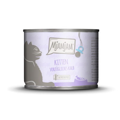 MjaMjam Umido Kitten Vitello con Olio di Salmone lattina
