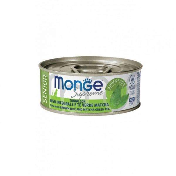 Monge Umido Gatto Supreme Sterilizzato Tonno con Riso Integrale e Tè Verde Matcha