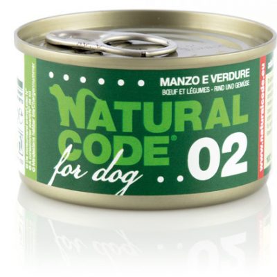 NATURAL CODE 02 Manzo e Verdure Umido Cane