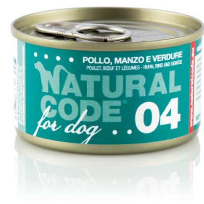 NATURAL CODE 04 Pollo Manzo e Verdure Umido Cane