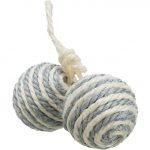 TRIXIE Gioco per Gatti Palline con corda in Sisel con sonaglio