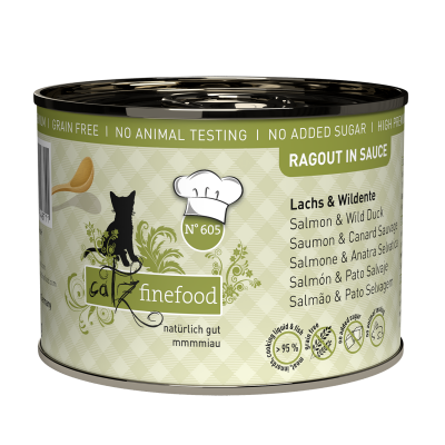 Pets Nature Cats Finefood N° 605 Ragù Salmone e Anatra Selvatica